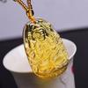 Yellow Crystal Necklace Long Sweater Chain Manjushri Pendant Amitabha Pendant Unisex Gift