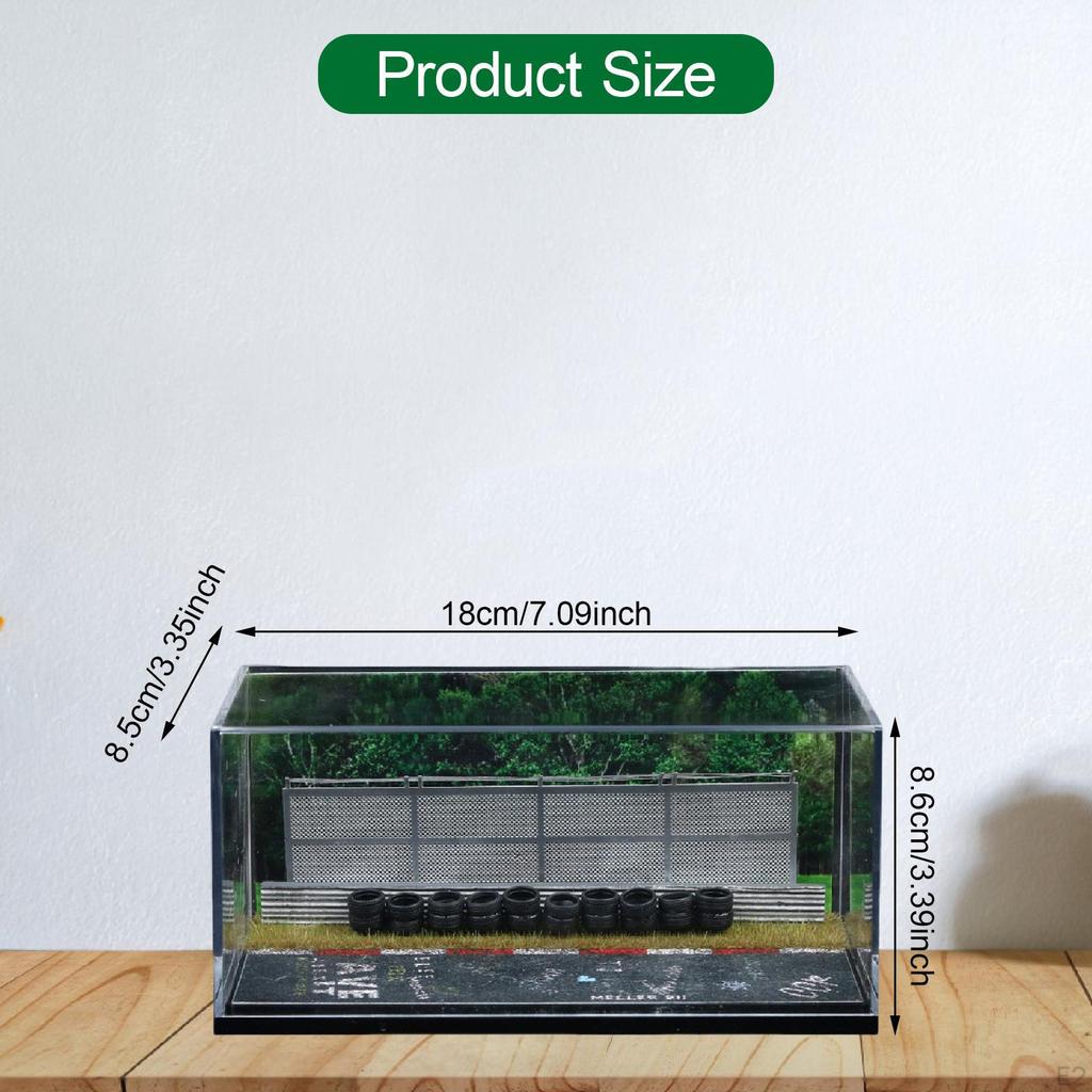 1/64 Car Display Case Racetrack Model,Scenes Diorama Scenery Diecast Storage for Mini