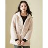 Hooded Cow Horn Button Wool Fur Coat