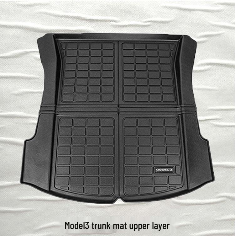 25-Year Tesla Model 3/Y Front & Rear Trunk Mats - Waterproof TPE Upper & Lower Compartment Liners