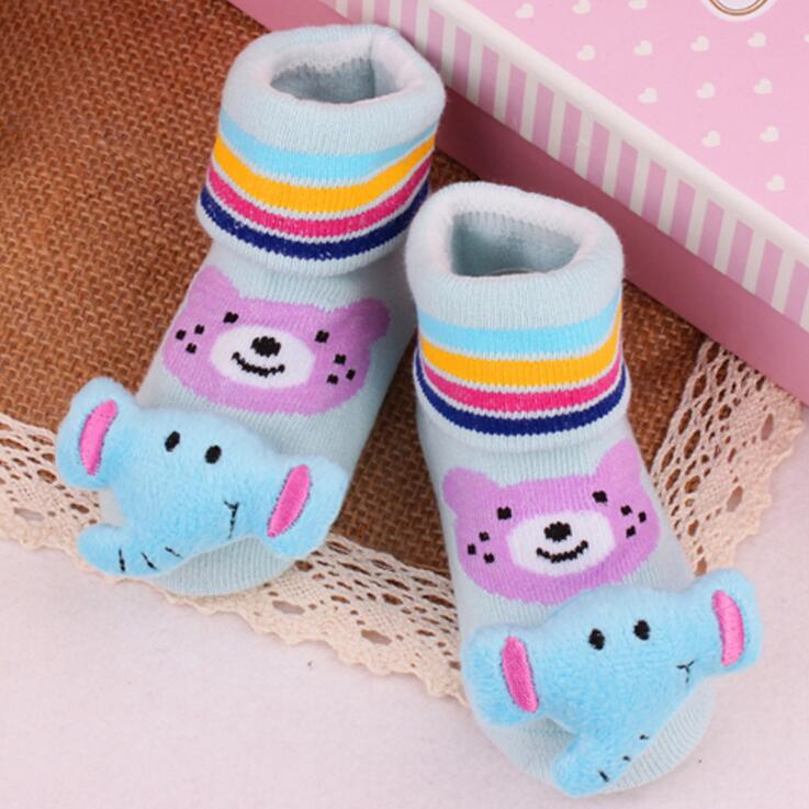 

Baby Socks Toy Slipper Girls Boy Newborn Accessories Anti Slip Toddlers Gift Clothes Kids Infant Stuff Children With Bell Animal 9 to 18 Month