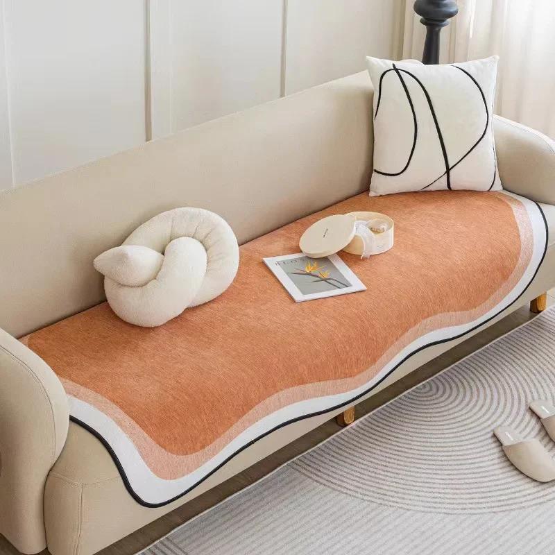 Thicken Chenille Sofa Towel European Universal Sofa Cover Non-Slip Resistant Couch Cover Sofa Towel for Living Room Decor Pad