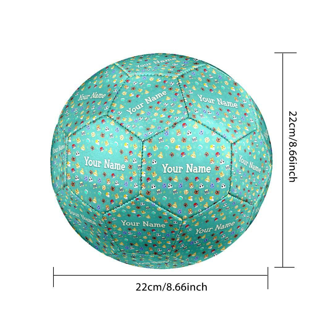 Custom Text Size 5 Soccer Ball, Standard Match Football For OutdoorAnimal Crossing