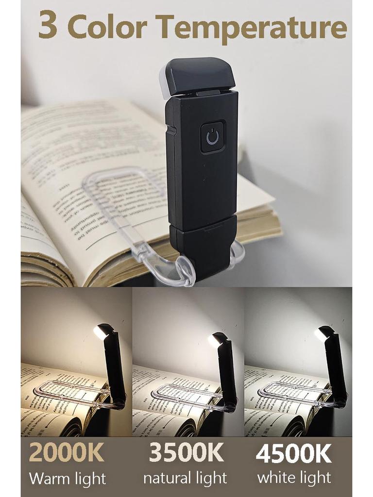 LED Mini USB Rechargeable Foldable Book Light - Portable, Eye-Protection Clip Lamp for Reading