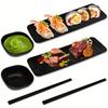 3-teiliges Set Sushi-Teller im japanischen Stil Elegantes Design Vielseitiger japanischer Sushi-Teller Sushi-Servierutensilien Dessertteller