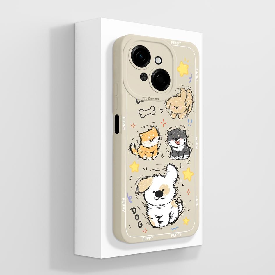 Do etui na telefon Tecno Pova 4 5 6 Pro Neo 3 Pop 8 9 z płynnego silikonu, modny mały miś, słodki, pulchny kot, miękka ochrona aparatu, torby na telefony do Tecno Capa