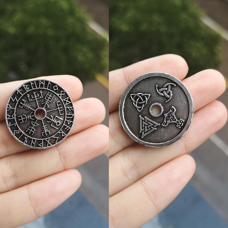 Personality Trend Vintage Viking Rune Compass Pendant Necklace Jewelry High Quality Metal Amulet For Men Accessories Gift