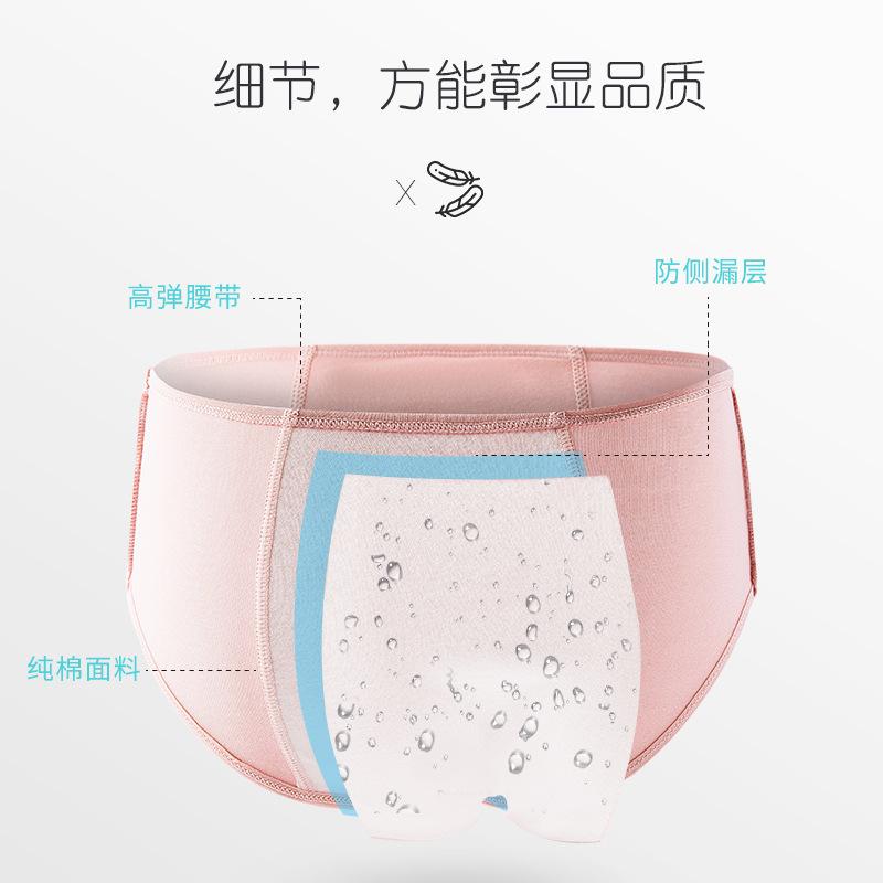 Women'S Physiological Pants Large Size Underwear Girls' Menstrual Sanitary Pants Anti-Side Leakage Physiological Pants Pure Cotton Underwear