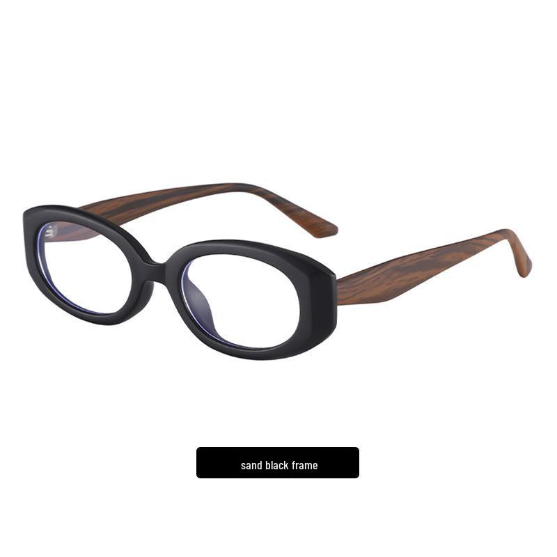 Retro Cat Eye Glasses with Wood Grain, Anti-Blue Light, Prescription Ready, for Women, Fits Square and Round Faces
