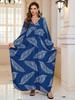 2025 European & American Cotton Print Beach Dress: Women's Loose Long Robe Cover-up with Sun Protection