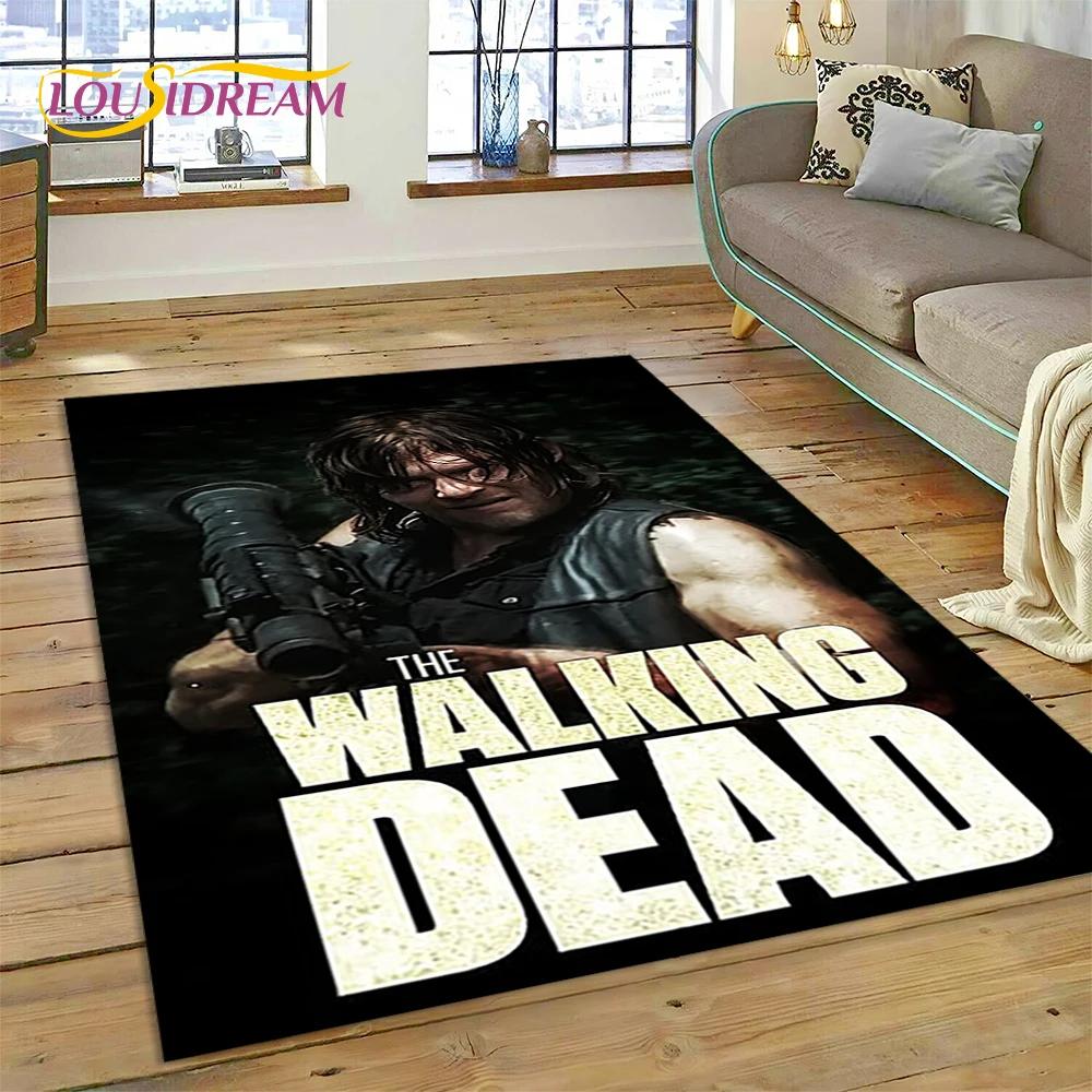 3D The Walking Dead Lincoln TWD TV Teppich für Wohnzimmer Schlafzimmer Heimdeko, Bodenmatte Rutschfest Dekoration für Sofa Fußmatte