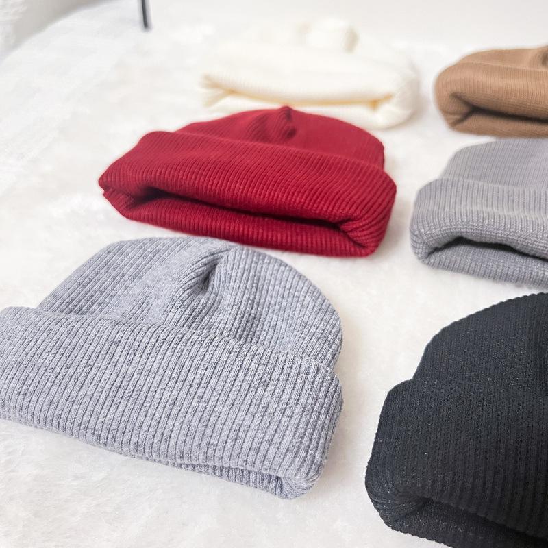 In Stock: Zsiga Korean Retro Knitted Wool Hat - Autumn/Winter Roll Brim Pullover
