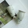 Hand-painted Green Bamboo Tea Tasting Cups Gongfu Tea Sets Household Ceramic Aroma Cups Small High-footed Cups Tea Drinking Cup