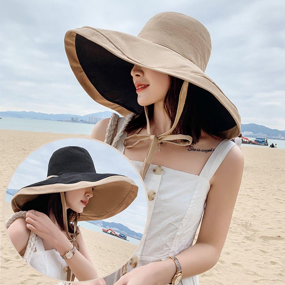 

Big Brim Bucket Hat Anti-UV Sun Hat Spring Summer Fisherman Cap Women Men хакі