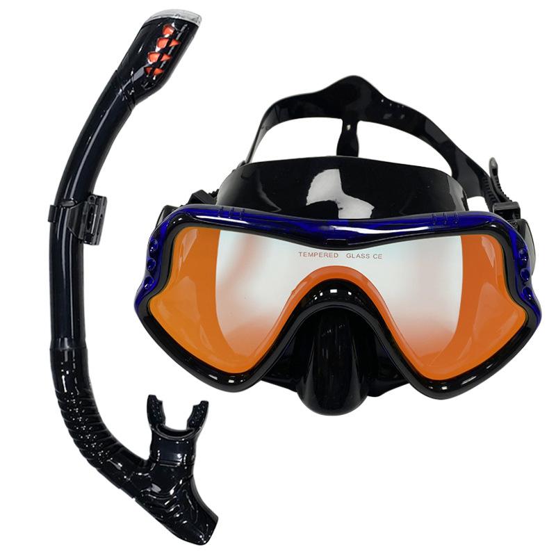 Snorkeling two-piece set full dry snorkel high definition colorful electroplated diving mask