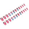 24pcs Medium Length Summer Press on Nail Full Cover False Nail with Seaside and Coconut Tree Designs