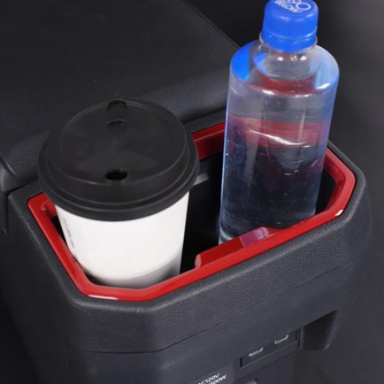 ABS Red Rear Car Beverage Cup Holder Decorative Cover For Toyota Tacoma 2024-25
