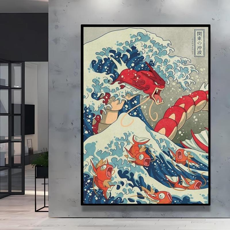 Poster and Painting  Mewtwo Charizard Christmas Gifts Home Room Picture Wall Art Classic Spray Printing Canvas Painting
