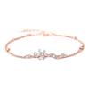 2022 Korean Double Layer Cherry Blossom Sparkling Diamond Bracelet - Light Luxury Gift for Women