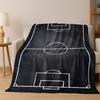 Green Black Football Field Stadium Art Flannel Blanket,Cozy Soft Throw Blanket for Home Bedroom Bed Sofa Picnic Cover Kids Gift