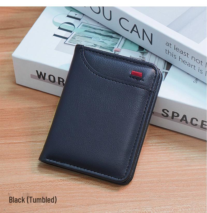 Cross-Border Multi-Slot Vertical ID Holder Men's Mini Wallet