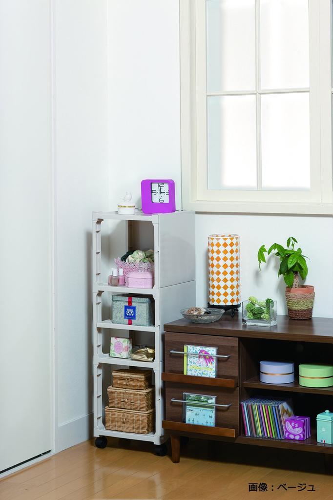 Sanko Plastic Shoe Shelf Kaku Storage Storage for 6 Pairs of Shoes Brown P-003