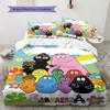 Barbapapa Pattern Bedding Set Quilt Cover Pillowcase Home Decor Gift (1 * Duvet Cover + 2 * Pillowcase, Without Core)