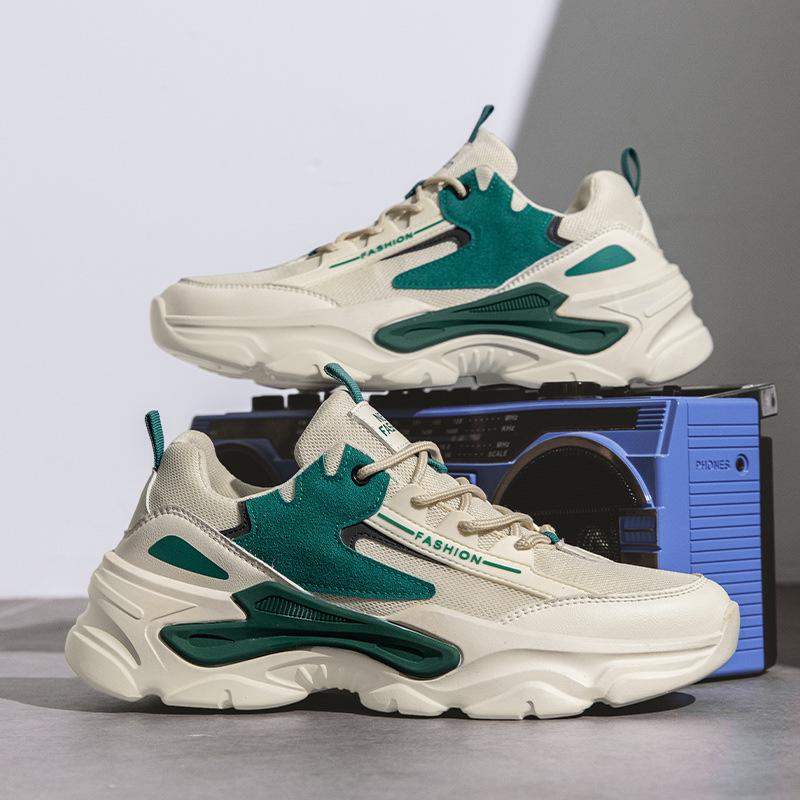 

Мужская обувь новая весенняя дышащая мужская сетчатая повседневная спортивная обувь зеленая и молодая универсальная папа модная обувь 44 бежевый