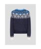 Binpolleidiseu [B. My] Fair Isle Round Neck Knit Navy (Bf5X51N02R)
