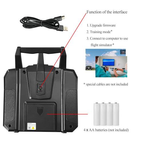 FLYSKY FS-i6X 10kanálový vysílač a FS-iA6B přijímač, 2,4GHz RC ovladač pro RC auta, lodě, letadla, helikoptéry, drony, roboty a konstrukce