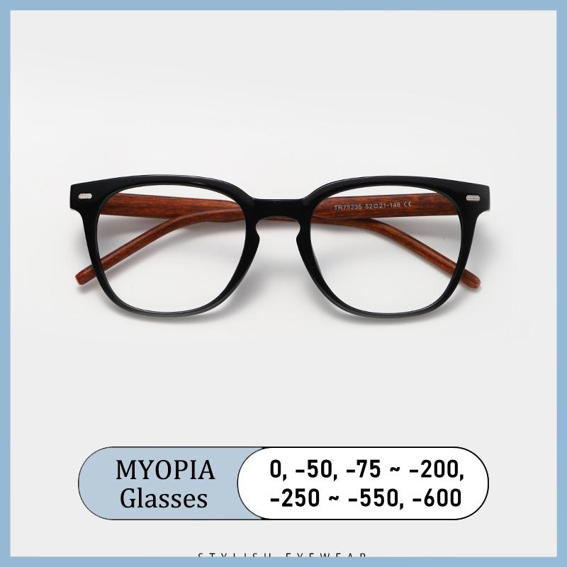 Brand Design Japanese-Style Square Rivets Frame Myopia Glasses Prescription Photochromic Anti Blue Ray Women Nearsight Eyewear