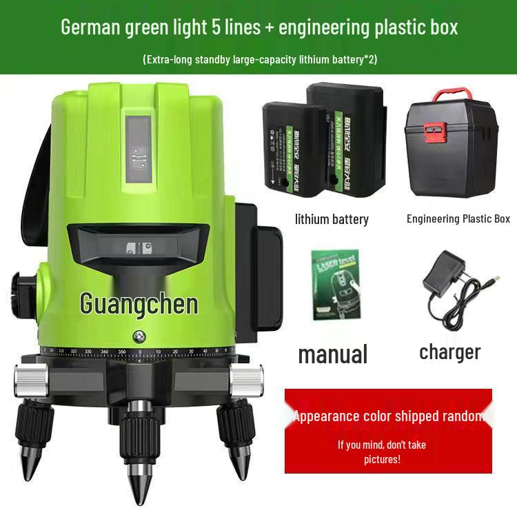 Nível Laser Infravermelho Verde e Azul de Alta Precisão - 2, 3 ou 5 Linhas, Luz Forte ao Ar Livre, Nivelamento Automático