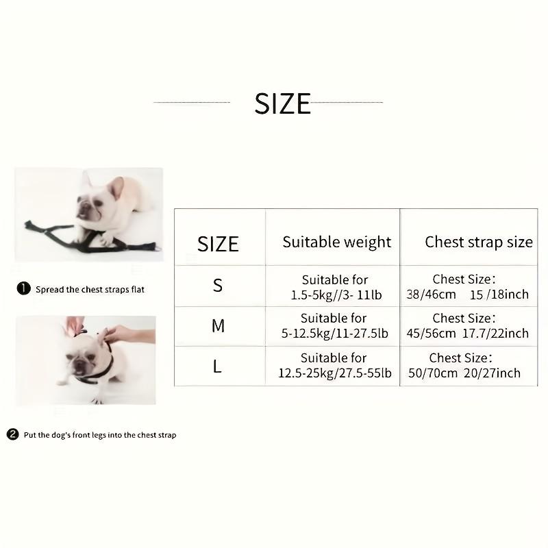 The Comfortable Dog Harness Made of Durable Nylon Is Suitable for Small Breeds, Without Battery
