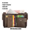 Men's RFID Anti-Theft Vintage PU Zipper Wallet & Multifuntional Card Holder