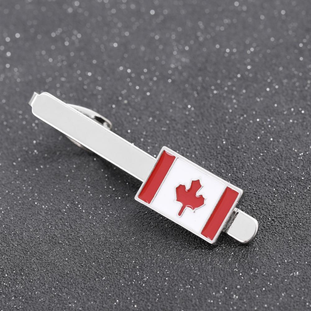 2Pcs/Set Mens Maple Leaf Pattern Cufflinks Canada Flag Tie Clip For Canadian Jewelry Gift
