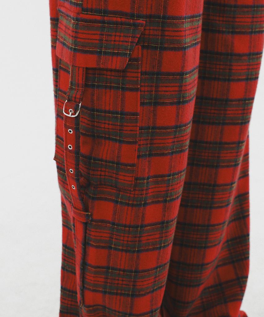 KATHARSIS Check Belt Pants Red One Size