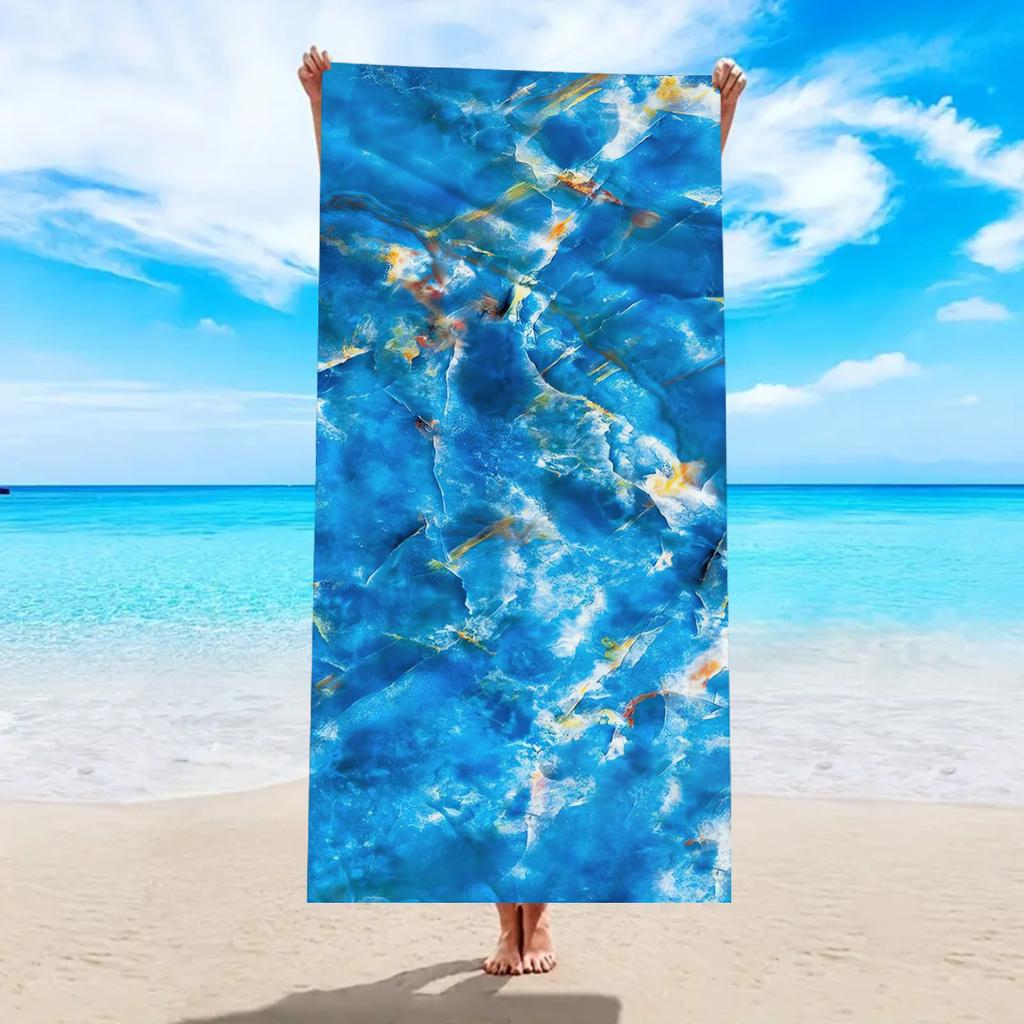 1 pieza Toalla de playa absorbente de secado rápido de microfibra ultra fina, toalla de playa multifuncional para deportes, natación y vestuarios