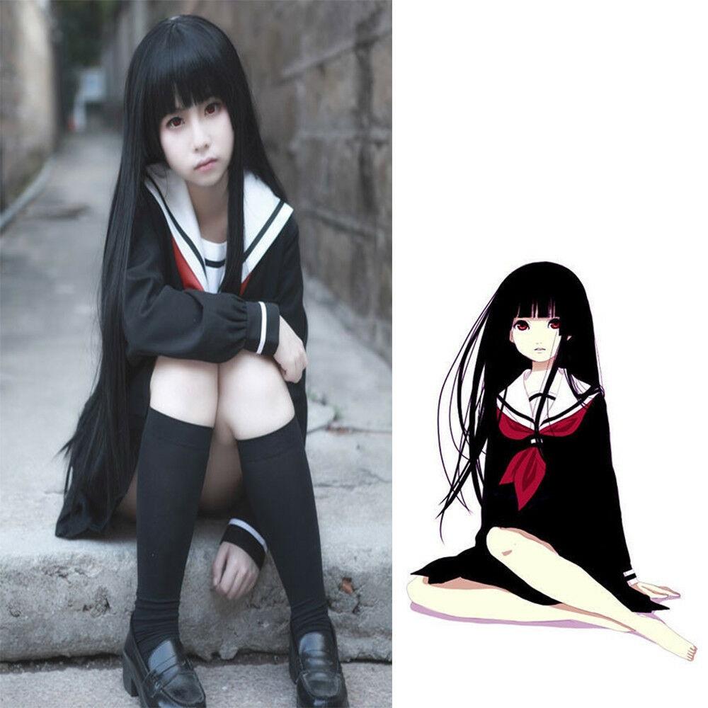 תחפושת קוספליי של איינמה איי, נערת הגיהינום, תחפושת יפנית אלגנטית של תלמידה לחגיגות ליל כל הקדושים
