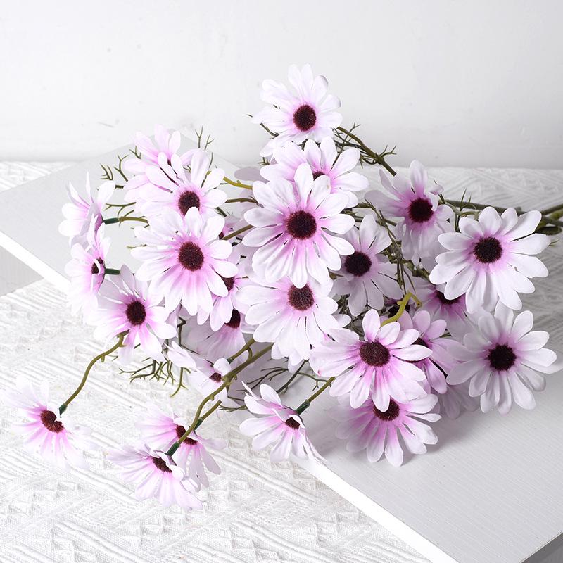 

Искусственные ромашки, голландские хризантемы, букеты из космеи для дома, отеля, свадебного декора и фотореквизита светло-фиолетовый