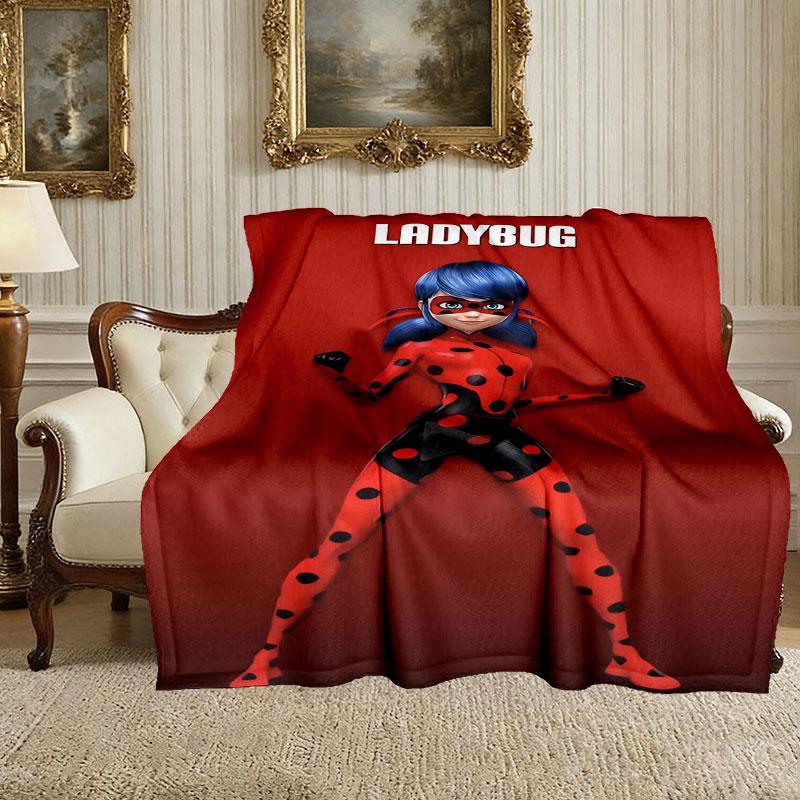 1pz Morbida Coperta Coccinella, Coperta Stampata Leggera e Resistente, Perfetta per Casa, Divano, Letto, Picnic, Viaggio, Ufficio