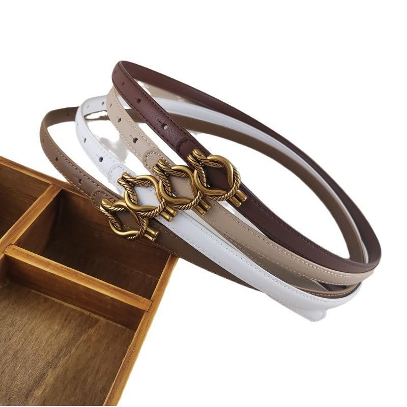 Retro Minimalist Womens Belt Metal Buckle Fashion Dress Decoration Waist Belt