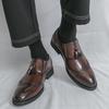 Large Size Leather Shoes Men's New Foot-fitting Casual Shoes Retro Fashion Fringed Loafers Pointed Business Leather Shoes