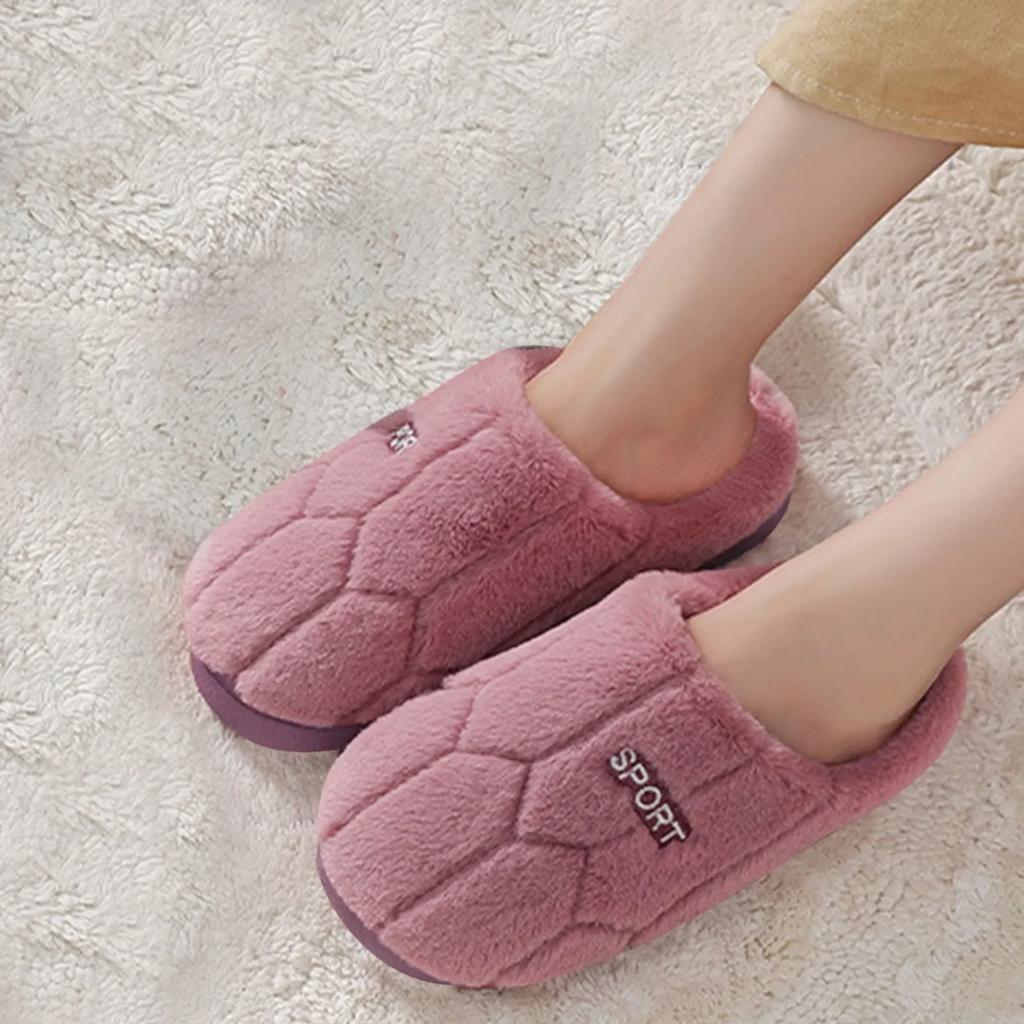 Fashion 2024 New Fur Slippers House Women Fluffy Slides Winter Warm Plush Slipper Bedroom Couples Comfortable Soft Toe Wrap Cotton Shoes