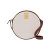 Burberry Cube - Half Cube Bag Exclusive Signature Zip Closure Canvas Leather Small Round Crossbody Bag Shoulder Bag Women's Light Brown