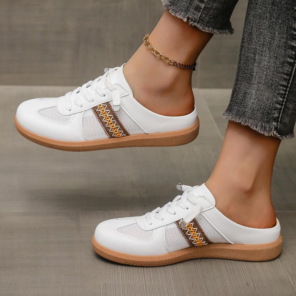 Fashionable Sandals Half Set Casual Shoes Casual Artificial Leather Lightweight Walking Sneakers Minimalist Shoes for Women