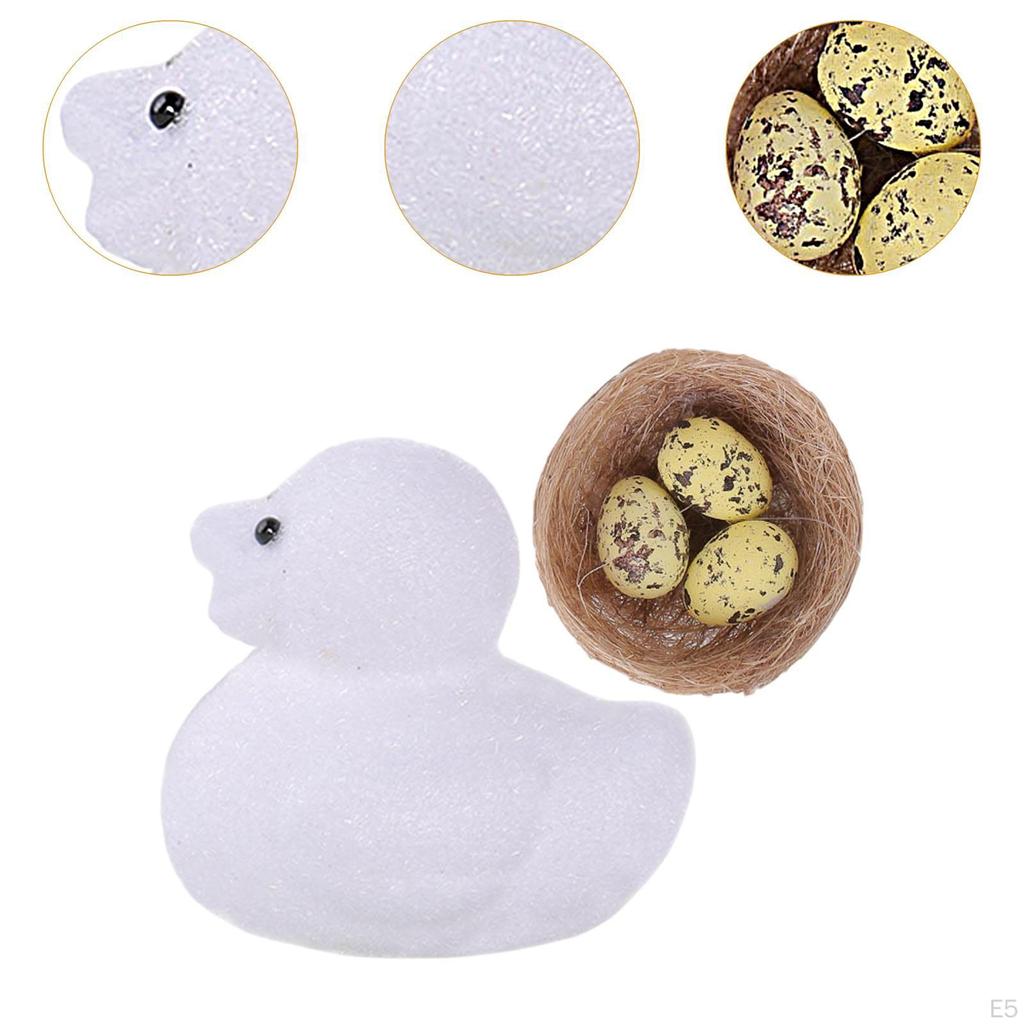 Artificial Duck and Bird Nest Egg DIY Craft Desktop Ornament Multifunctional for Children