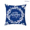 45Cm Blue Snow Winter Christmas Pillowcase Xmas Ornaments Sofa Pillow Cover Merry Christmas Decor Home Car Cushion Cover