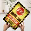Zombie Zone Warning Sign Printed Poster Customized Wall Art Retro Vintage Metal Tin Signs for Gamer Decoration Room Home Decor