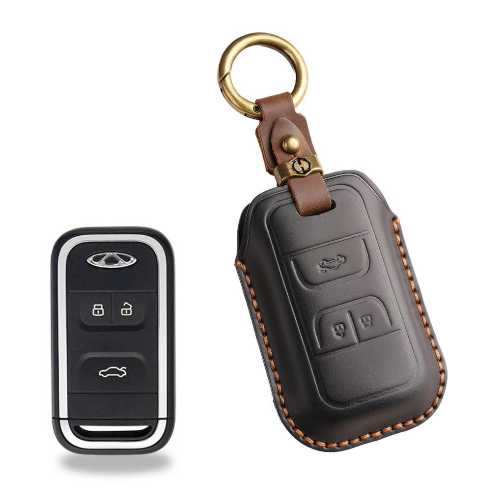The New Retro Key Set Is Suitable for Chery Xingtu Txl Lingyun Lx Tiggo 3x Car Handmade Leather Bag.