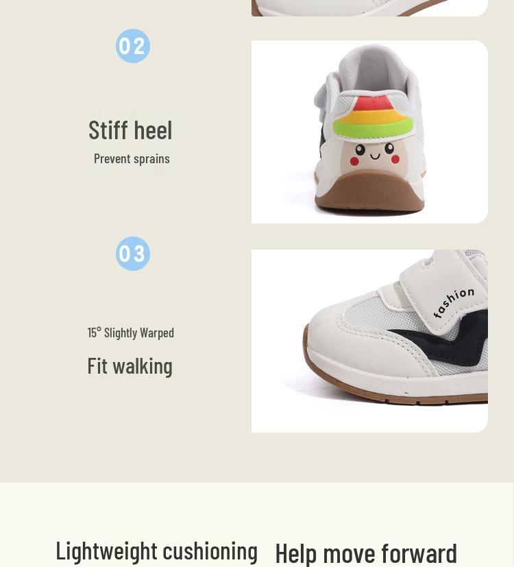 Baby Walking Shoes with Magic Tape, Soft Sole, Breathable Mesh for Spring and Autumn, Non-Slip Unisex Sneakers for Toddlers